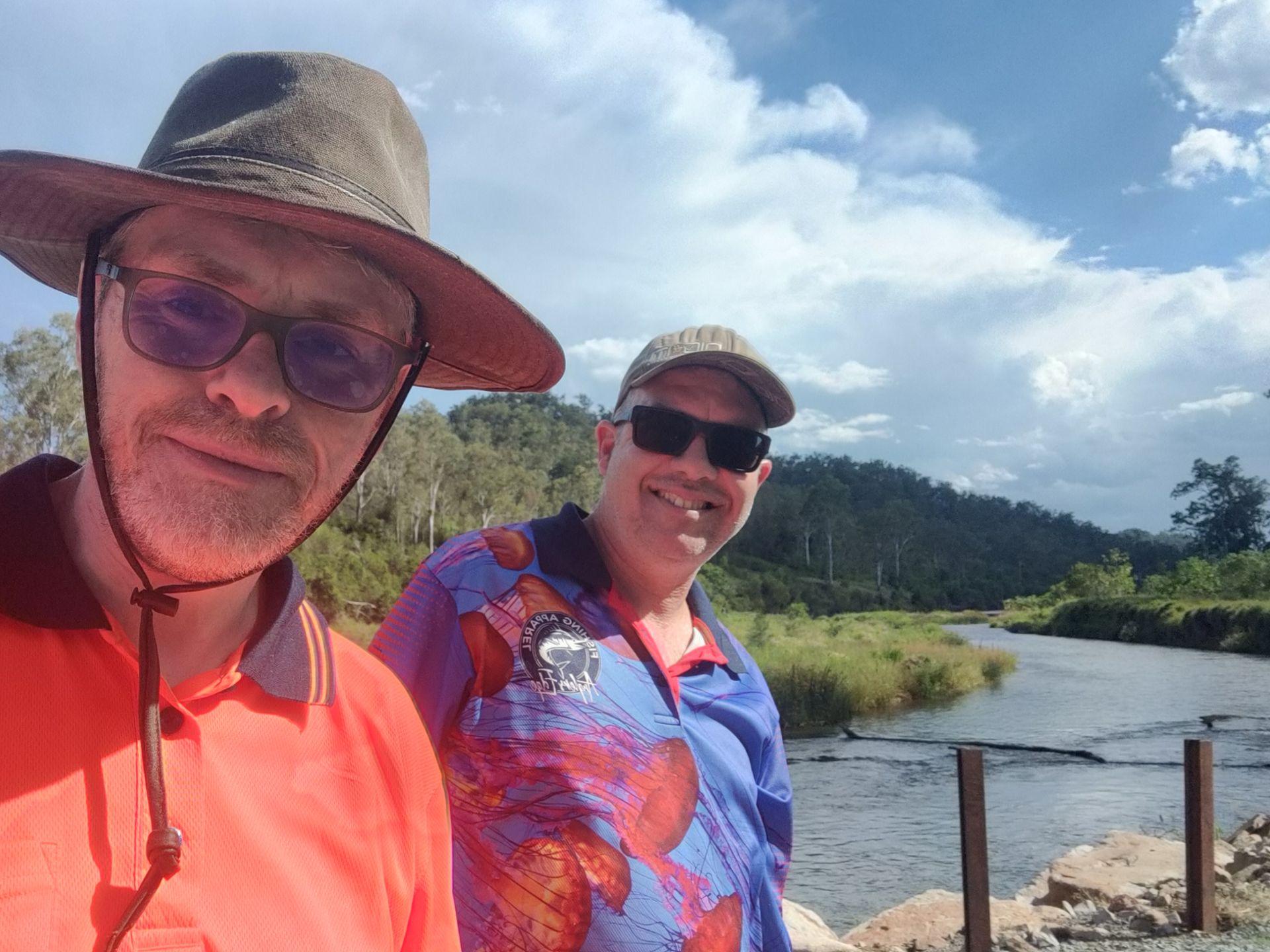 two men at the Brisbane River in Australia